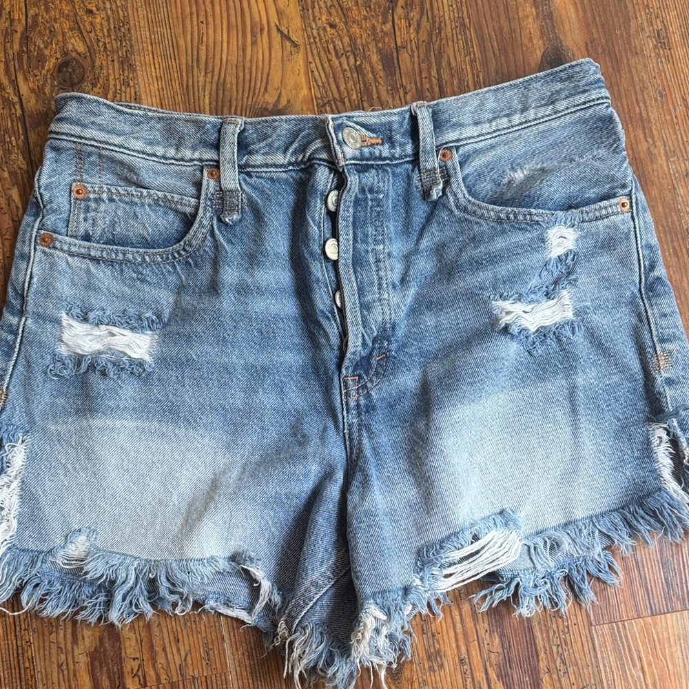 We The Free Distressed Blue Jean Shorts